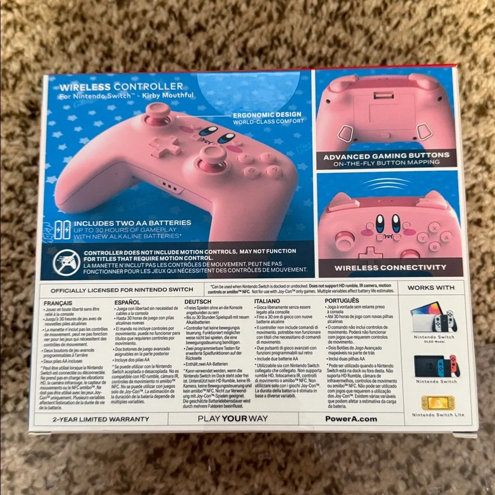 PowerA - Wireless Controller for Nintendo Switch - Kirby Mouthful